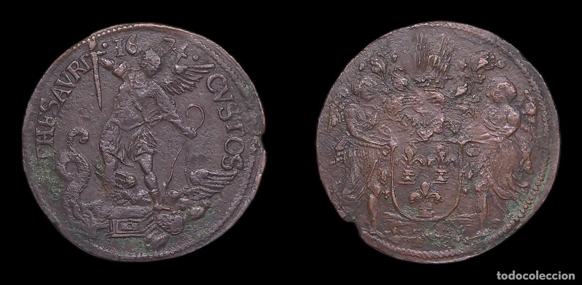 Monedas de Espa&ntilde;a: IMPERIO ESPA&Ntilde;OL PAISES BAJOS CARLOS II JETON 1674 JAQUES PIPENPOIX