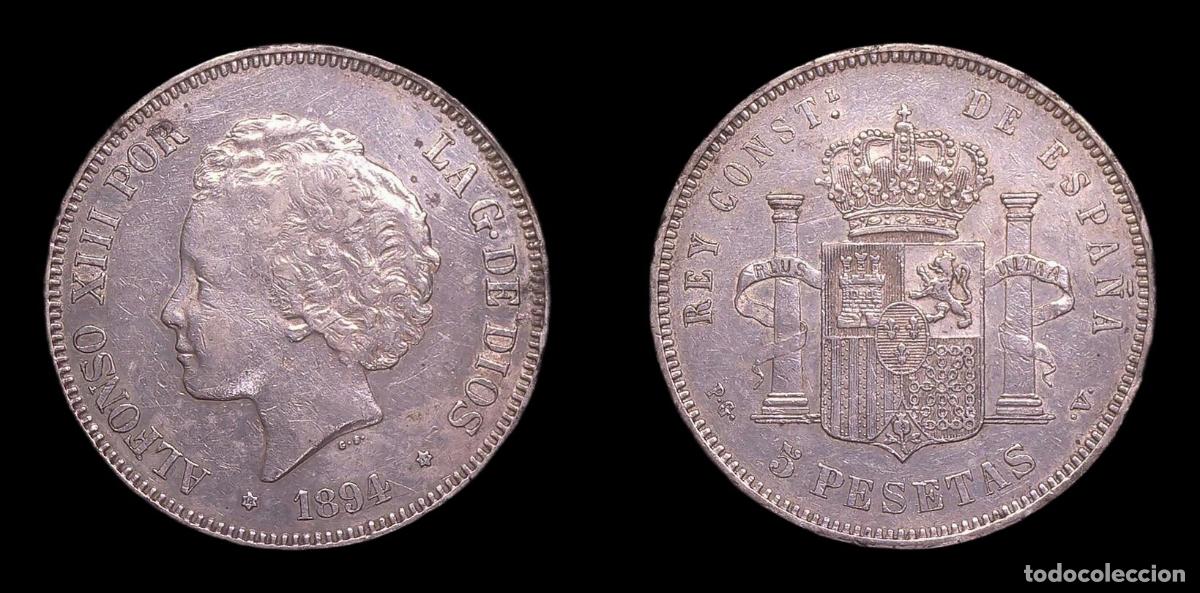 Monedas de Espa&ntilde;a: ESPA&Ntilde;A ALFONSO XIII 5 PESETAS 1894 PGV