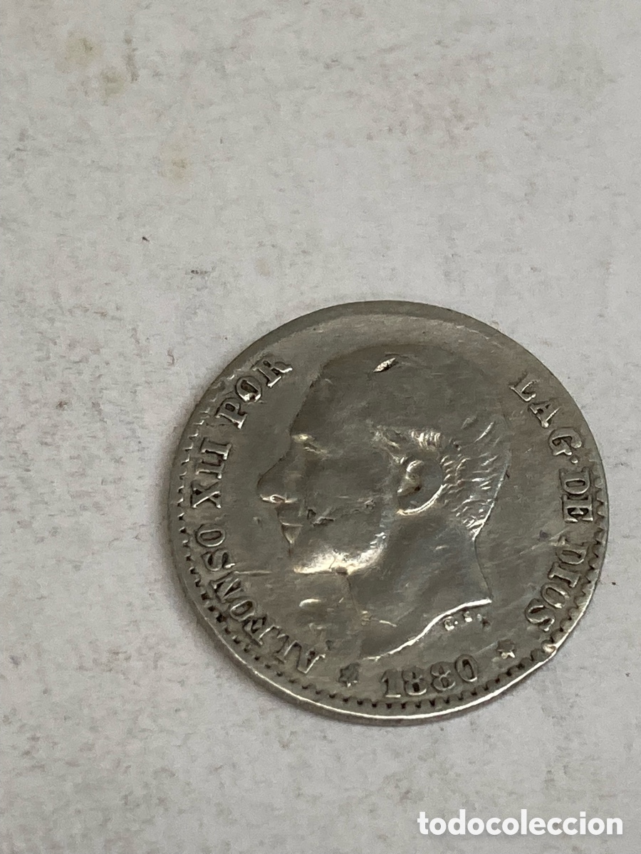 Monedas de Espa&ntilde;a: Moneda de plata 50 cent 1880 X55 - Foto 1