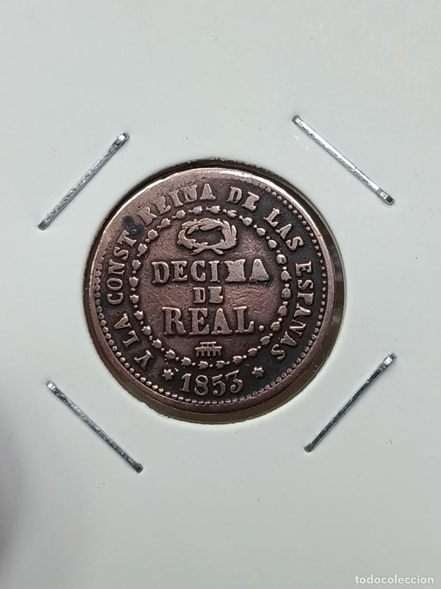Monedas de Espa&ntilde;a: D&eacute;cima de Real Isabel II.Segovia. 1853.