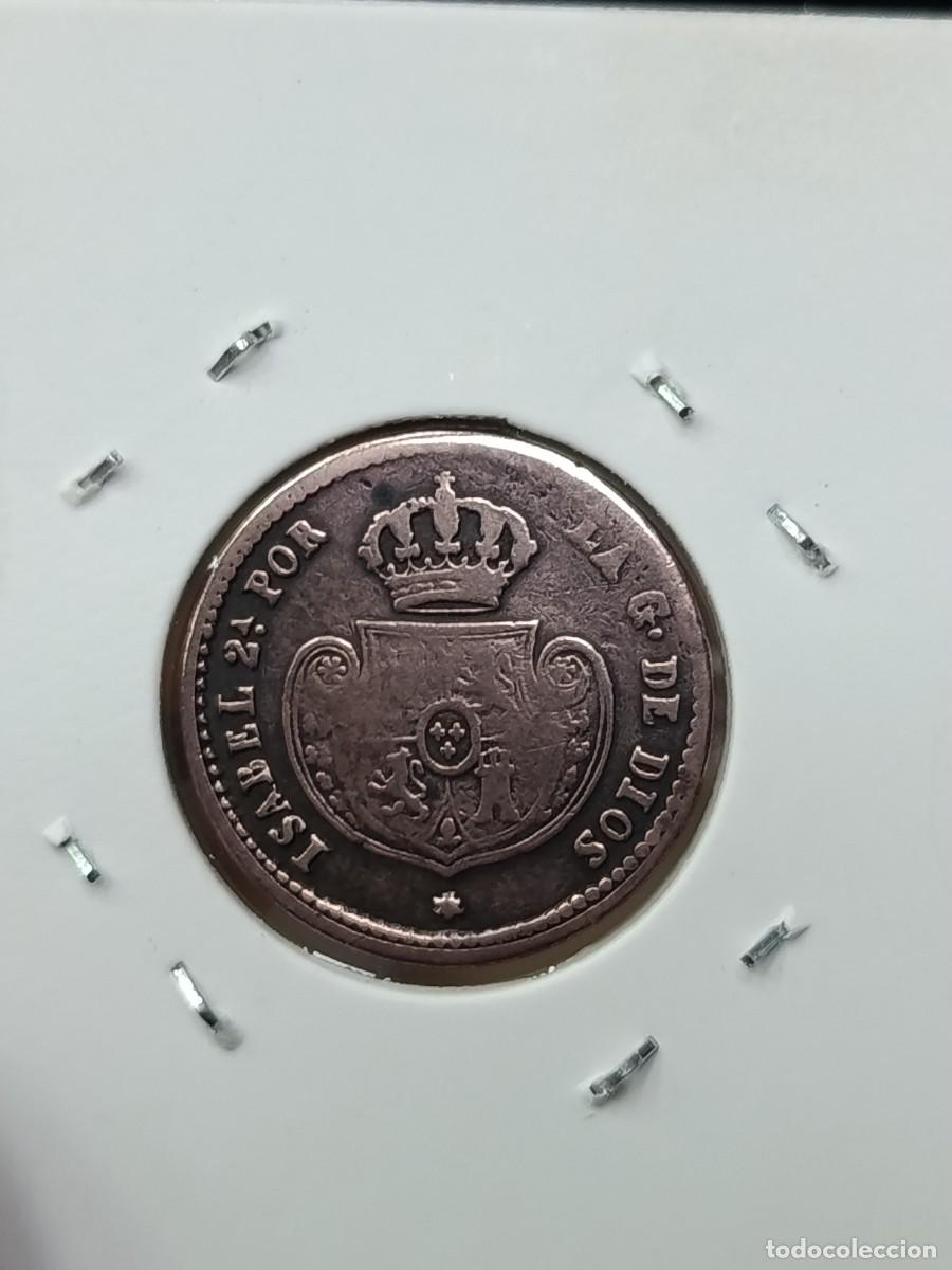 Monedas de Espa&ntilde;a: D&eacute;cima de Real Isabel II.Segovia. 1853. - Foto 2