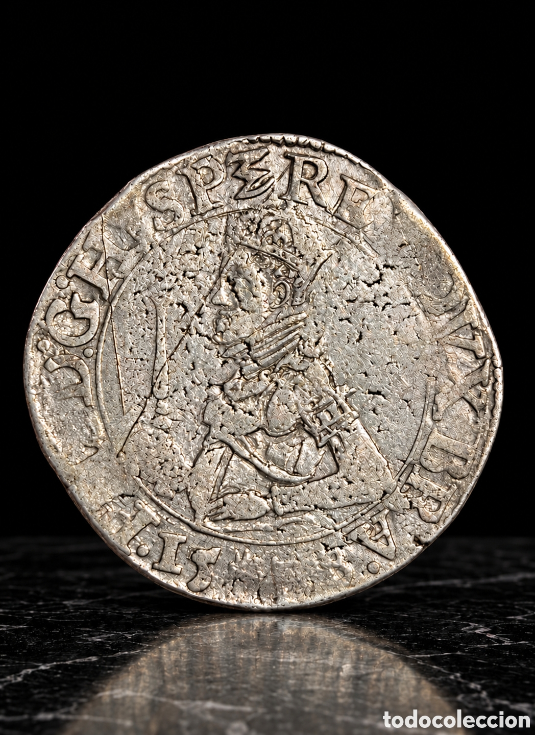 Monedas de Espa&ntilde;a: Statendaalder de Felipe II a&ntilde;o 1578 acu&ntilde;ada en Amberes pesa 27,93 gr