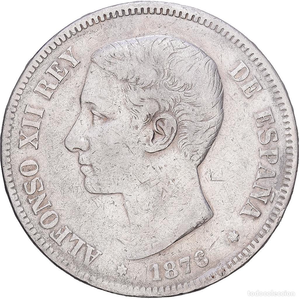 Monedas de Espa&ntilde;a: [#1118366] Espa&ntilde;a, Alfonso XII, 5 Pesetas, 1876, Madrid, BC+, Plata, KM:671