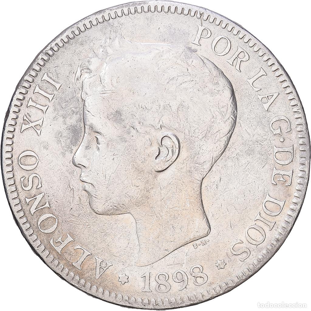 Monedas de Espa&ntilde;a: [#1118362] Espa&ntilde;a, Alfonso XIII, 5 Pesetas, 1898, Valencia, Plata, BC+, KM:707