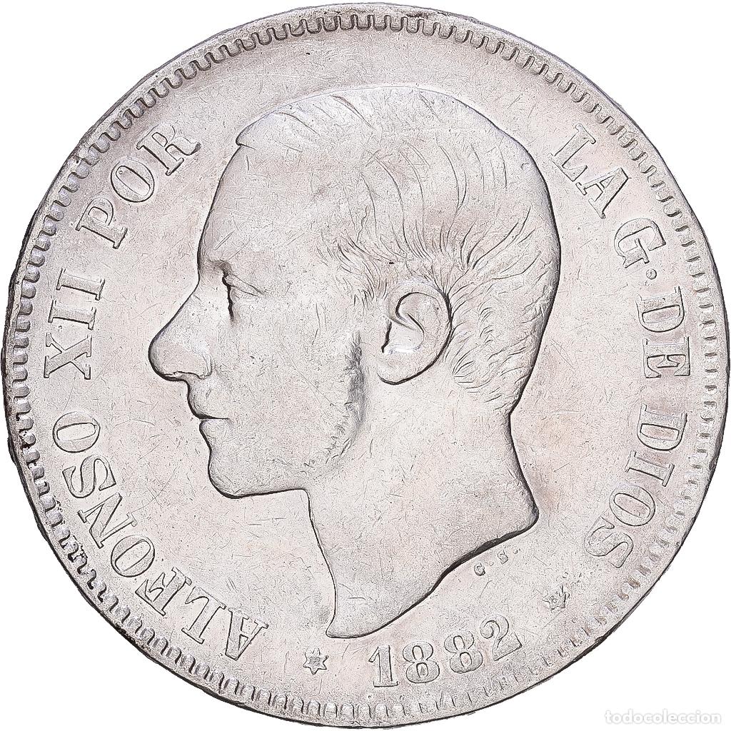 Monedas de Espa&ntilde;a: [#1118370] Espa&ntilde;a, Alfonso XII, 5 Pesetas, 1882, Madrid, Plata, BC+, KM:688