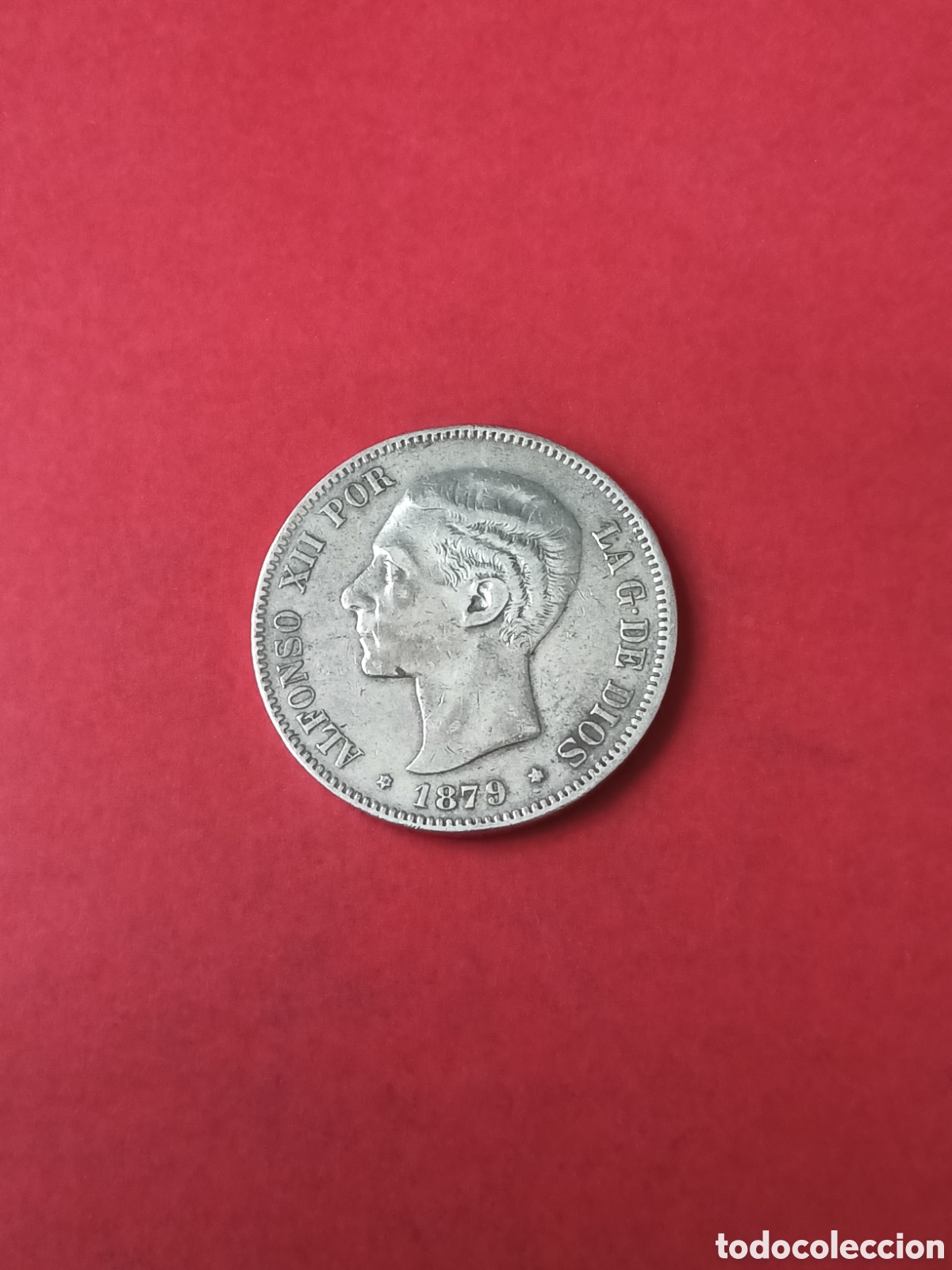 M&uuml;nzen von Spanien: 5 PESETAS 1879 PLATA. ALFONSO XII. ESCASA