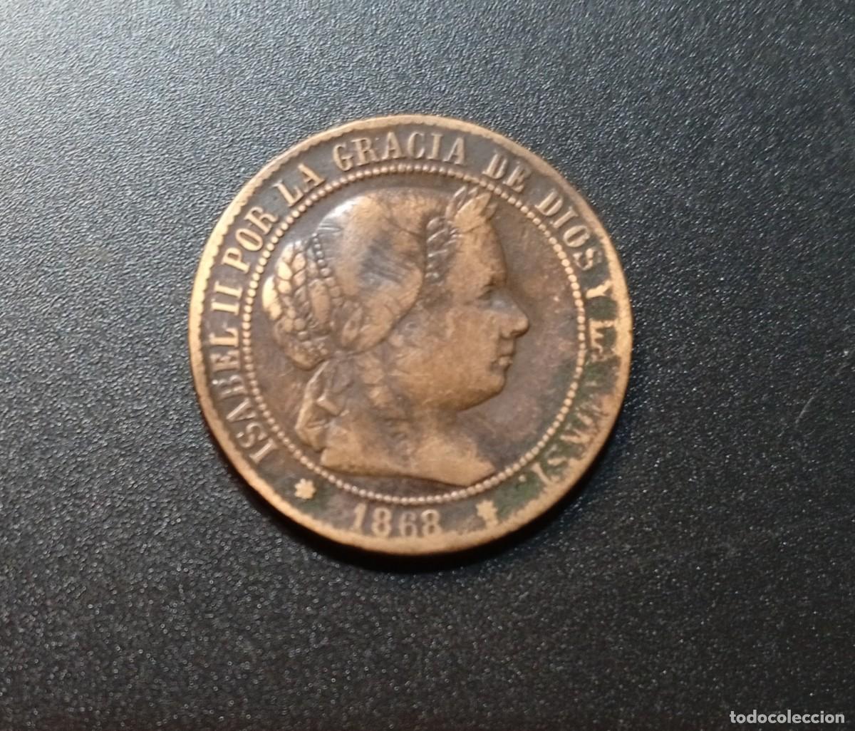 Monedas de Espa&ntilde;a: ESPA&Ntilde;A 2 1/2 C&Eacute;NTIMOS 1868 SEVILLA ISABEL II KM#634 MBC.