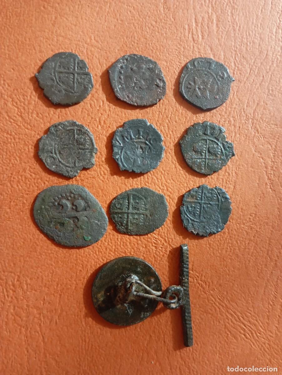 Monedas de Espa&ntilde;a: Lote 9 dineros Arag&oacute;n,fechas , bot&oacute;n
