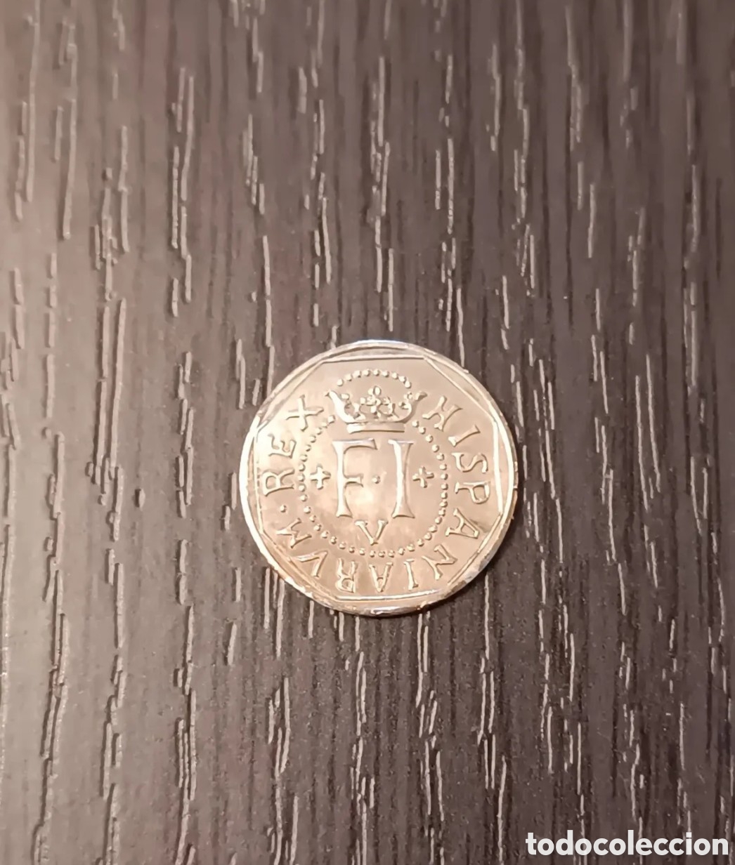 Moedas de Espanha: R&eacute;plica Moneda Rey Felipe V