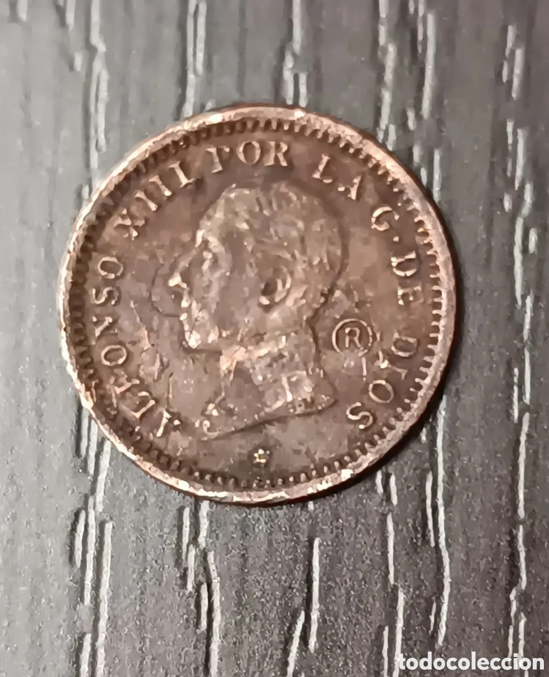 Monedas de Espa&ntilde;a: R&eacute;plica Antigua Moneda 2 Centimos Alfonso XIII - Foto 3