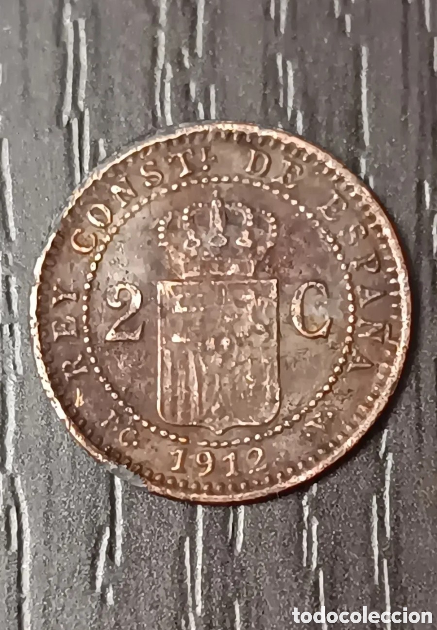 Monedas de Espa&ntilde;a: R&eacute;plica Antigua Moneda 2 Centimos Alfonso XIII - Foto 4