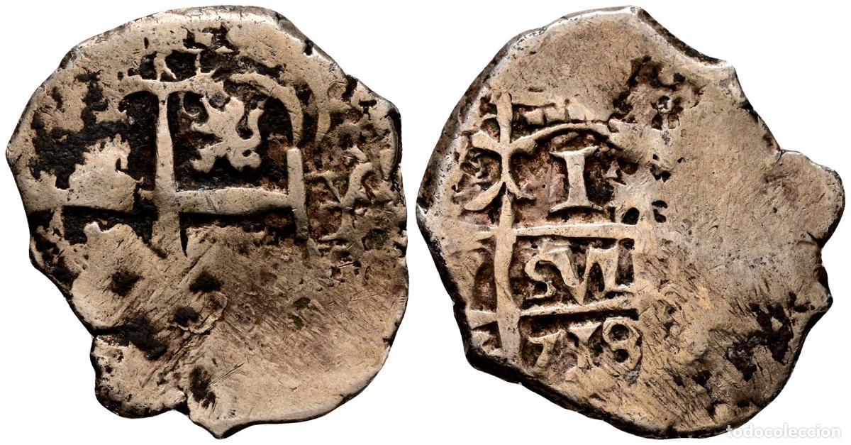 Monedas de Espa&ntilde;a: FELIPE V (1700-1746). 1 Real. (Ar. 3,00g/17mm). 1718. Potos&iacute; Y. (Cal-2019-577). BC+. . FELIPE V (170