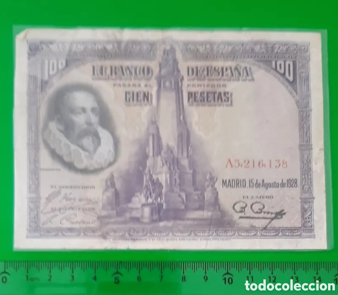 Monedas de Espa&ntilde;a: Billete 100 pesetas. 1928