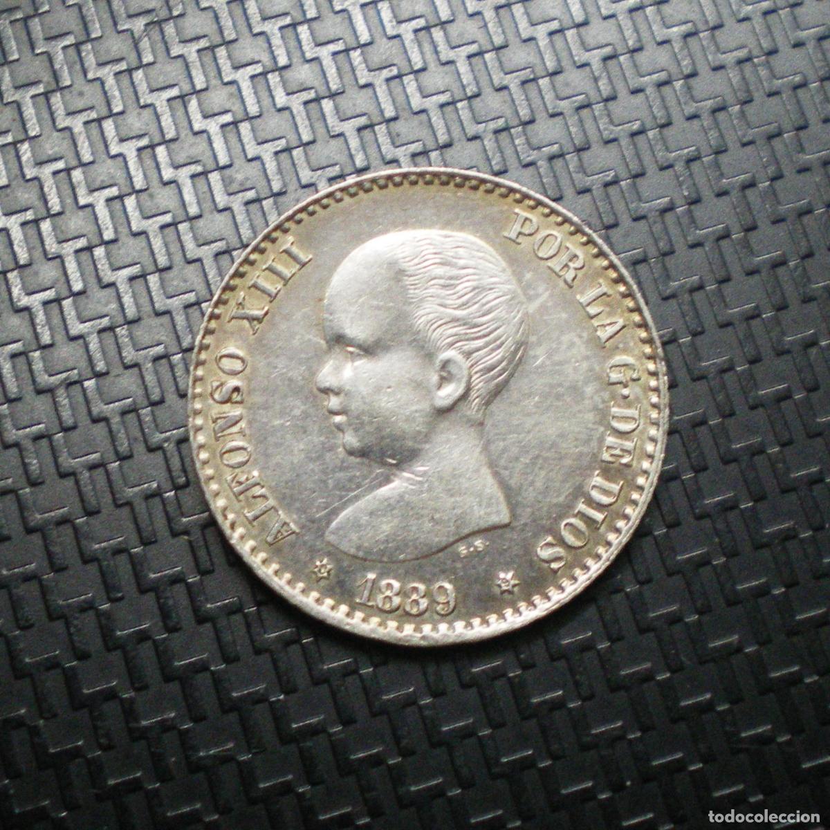 Monedas de Espa&ntilde;a: ALFONSO XIII - 50 CENTIMOS 1889 * 8-9 - BRILLO ORIGINAL