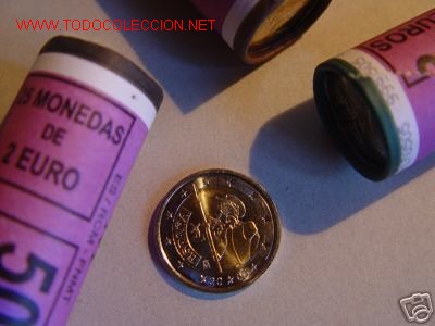 Euros: CARTUCHO DE 25 MONEDAS DE 2 EUROS QUIJOTE QUIXOTE SIN ABRIR NI MANIPULAR INVERSI&Oacute;N DE FUTURO
