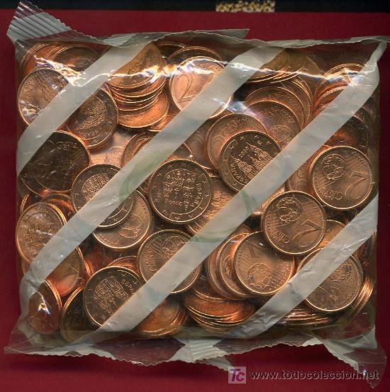 Euros: ESPA&Ntilde;A , BOLSA DE 200 MONEDAS DE 2 CENTIMOS , A&Ntilde;O 2000, SIN CIRCULAR - Foto 1