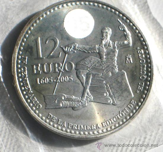 Euros: MONEDA DE PLATA DE 12 &euro; EDICION EL QUIJOTE 2005 - Foto 1