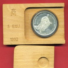 Euros: MONEDA 5 ECU ECUS , 1992 PLATA , MADRID CAPITAL EUROPEA , CON CAJA ORIGINAL , ORIGINAL