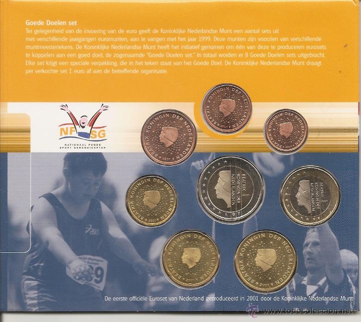 Euros: HOLANDA 2001. CARTERA CON LOS 8 VALORES. - Foto 1