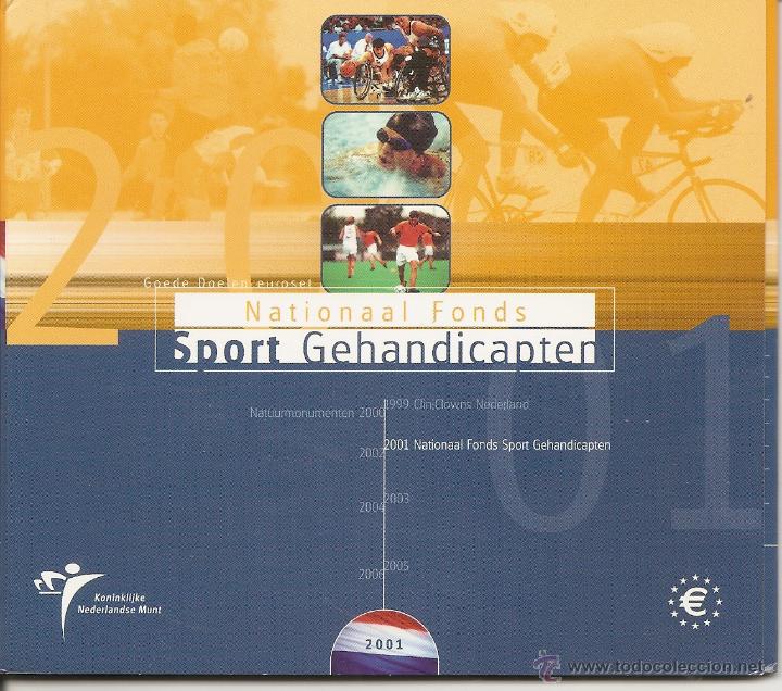 Euros: HOLANDA 2001. CARTERA CON LOS 8 VALORES. - Foto 2