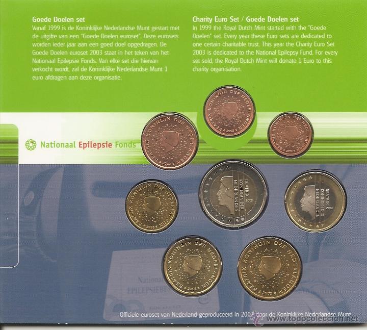 Euros: HOLANDA 2003. CARTERA CON LOS 8 VALORES. - Foto 1