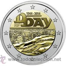 Euros: FRANCIA 2014. 2 EUROS CONMEMORATIVOS DEL DIA D. D DAY. PROCEDENTE DE CARTUCHO.