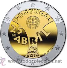 Euros: PORTUGAL 2014. 2 EUROS CONMEMORATIVOS DEL 25 DE ABRIL. PROCEDENTE DE CARTUCHO.