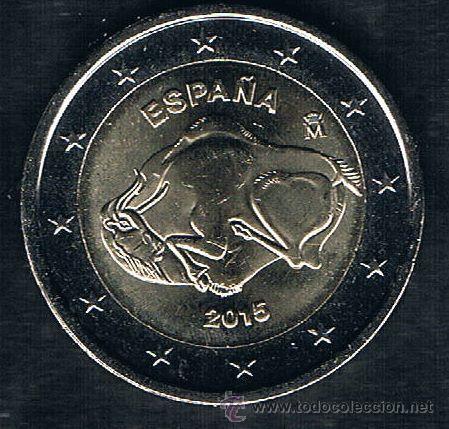 Euros: Moneda conmemorativa de 2 &euro; Espa&ntilde;a 2015. Cuevas de Altamira