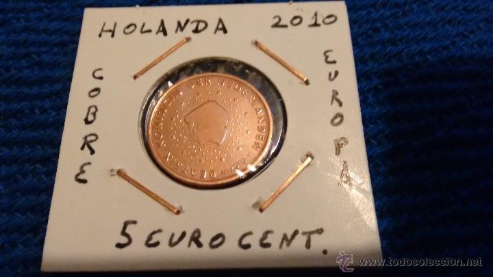 Euros: moneda de holanda de 2010 de 5 euro cent MBC encartonada - Foto 1