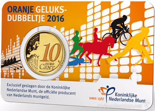 Euros: HOLANDA 2016. COINCARD MONEDA DE 10 CENTIMOS COLOREADA - Foto 1