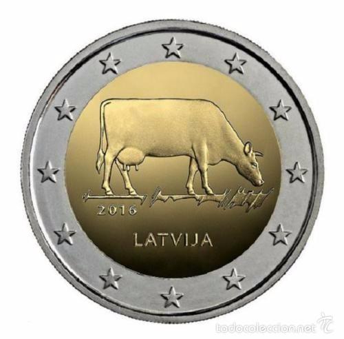 Euros: 2 euros Letonia 2016 Vaca - Foto 1