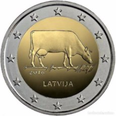 Euros: LETONIA 2016. MONEDA DE 2 EUROS DEDICADOS A LA VACA LECHERA. NUEVA DE ROLLO