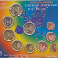 Euros: MONEDAS EUROS - JUAN CARLOS I - SERIE DE 8 MONEDAS - 2005 EN CARTERA OFICIAL. Lote 346537678