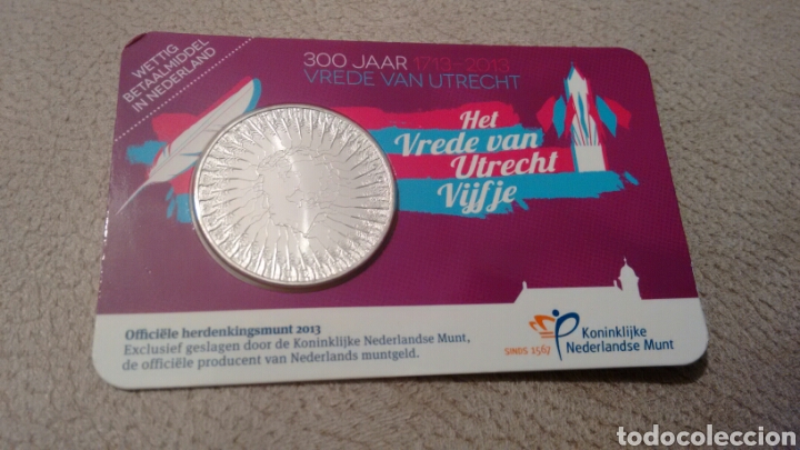 Euros: Moneda de 5&euro; Holanda a&ntilde;o 2013 en coincard - Foto 1