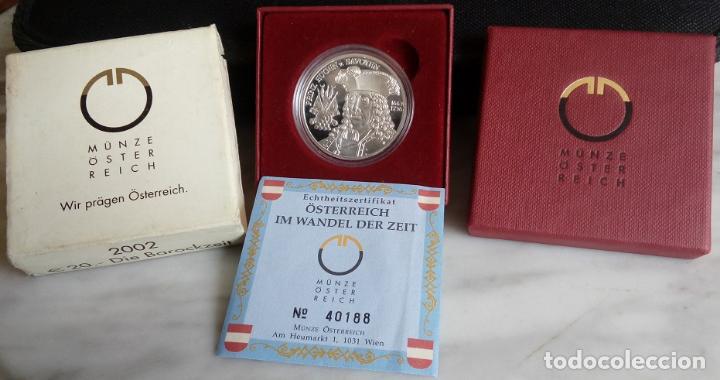 Euros: AUSTRIA, 20 EUROS 2002, PLATA PROOF