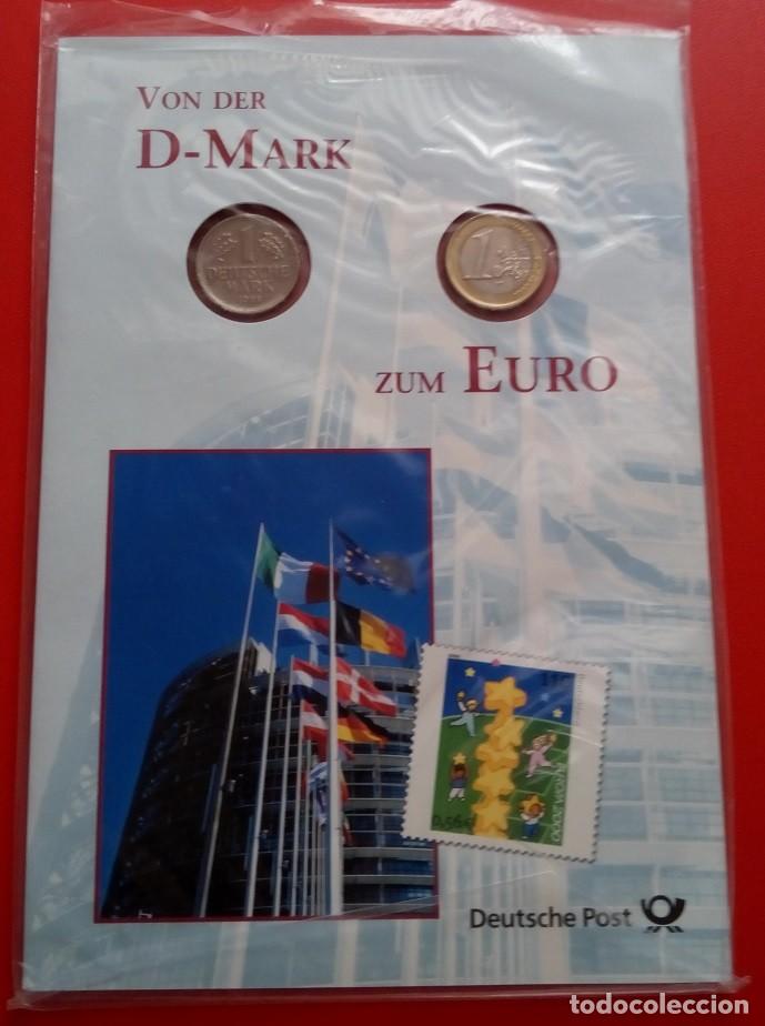 Euros: EDICION CONMEMORATIVA 28.02.2002 DE LA DEUTSCHE POST CORREOS DE ALEMANIA DEL MARCO ALEMAN AL EURO - Foto 2 - 93140675