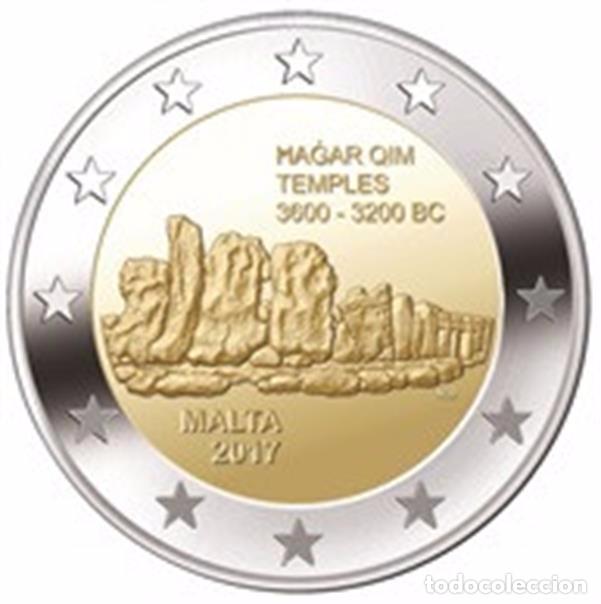 Euros: MALTA 2017. MONEDA DE 2 EUROS CONMEMORATIVA DE LOS TEMPLOS DE HAGAR QIM. DE CARTUCHO