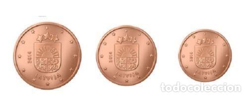 Euros: Letonia 2014 1, 2 y 5 centimos SC - Foto 1