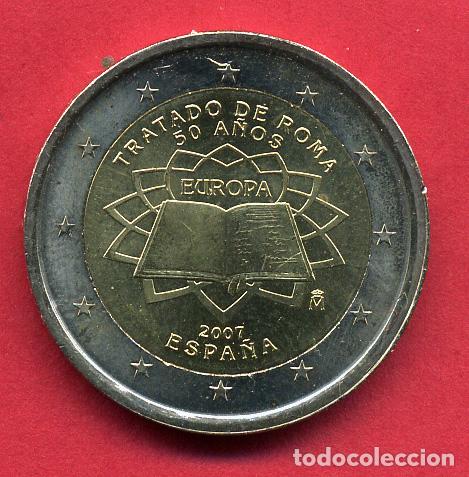 Euros: MONEDA DE 2 EUROS ESPA&Ntilde;A CONMEMORATIVA A&Ntilde;O 2007 TRATADO DE ROMA NUEVA DE CARTUCHO ORIGINAL