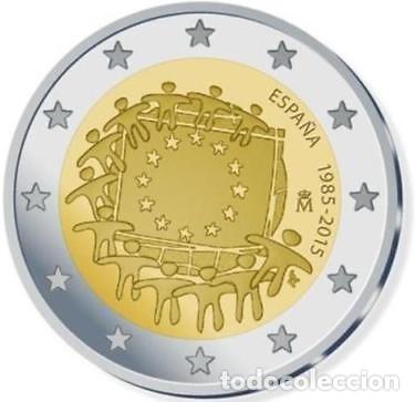 ESPAÑA 2 EUROS 2015 CONMEMORATIVA *30 ANIV. BANDERA EUROPEA* ENCAPSULADA S/C (Numismática - España Modernas y Contemporáneas - Ecus y Euros)