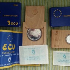 Euros: ECU, LOTE DE DOS ECUS DE 1994, DEDICADA A CERVANTES Y DON QUIJOTE. Lote 150100974