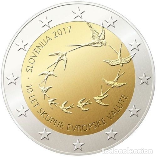 ESLOVENIA 2017 2€ DÉCIMO ANIVERSARIO DEL EURO EN ESLOVENIA (Numismática - España Modernas y Contemporáneas - Ecus y Euros)