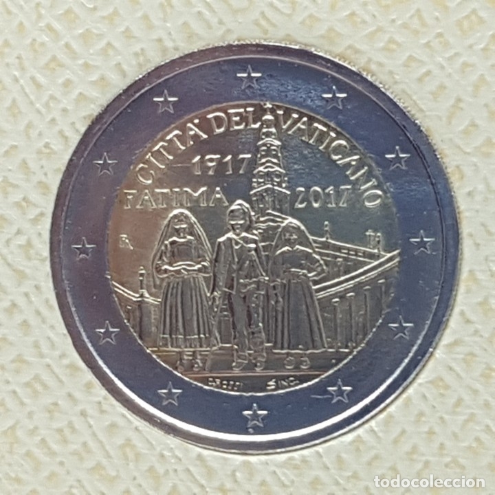 Euros: VATICANO 2 EUROS 2017 - CONM. CENTENARIO DE LAS APARICIONES DE FATIMA - Foto 3