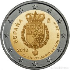 Euros: ESPAÑA 2 EUROS 2018 CONM. 50 ANIV. DE FELIPE VI - SIN CIRCULAR -. Lote 341447658