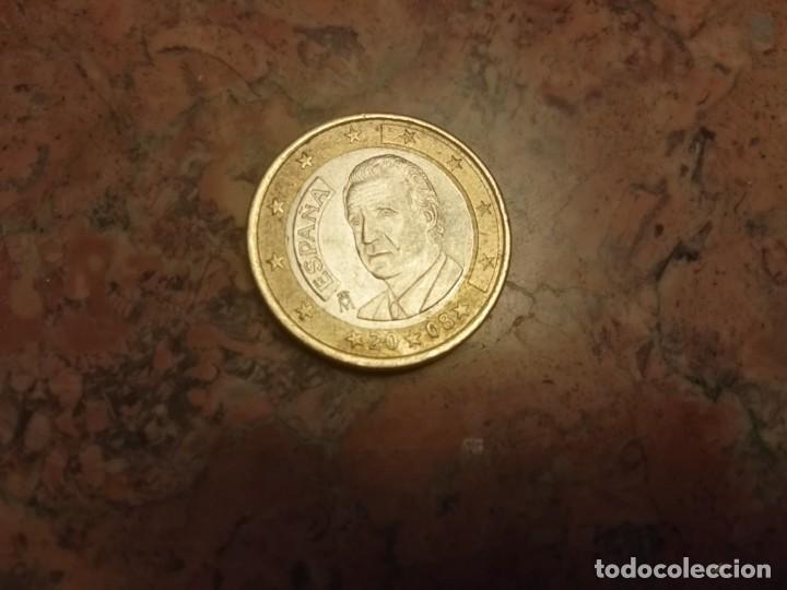Euros: Spanish 1 euro coin king Juan Carlos I year 2008
