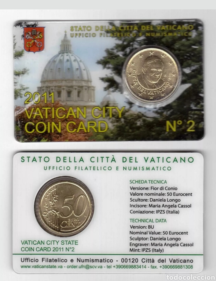 Euros: Cartera blister vaticano , 50 c&eacute;ntimos 2011 - Foto 1