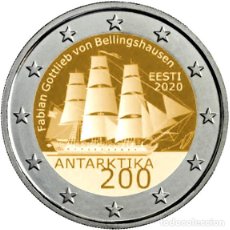 Euros: ESTONIA 2020. MONEDA DE 2 EUROS CONMEMORATIVA DE LA ANTARTIDA. DE ROLLO. Lote 341809113