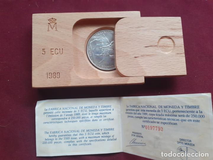 Euros: 5 ECU 1989 plata. En Caja. Onza Troy de plata