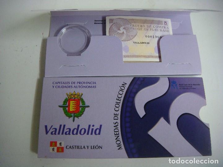 Euros: ESTUCHE VACIO MONEDAS DE 5 EUROS (VALLADOLID) LLEVA EL CERTIFICADO Y CAPSULA