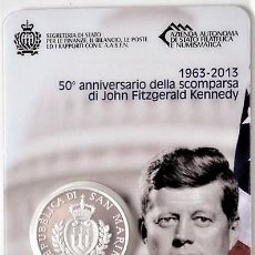 Euros: COIN CARD CARTERA 5 €UROS JOHN F. KENNEDY (SAN MARINO) 2013. Lote 216527426